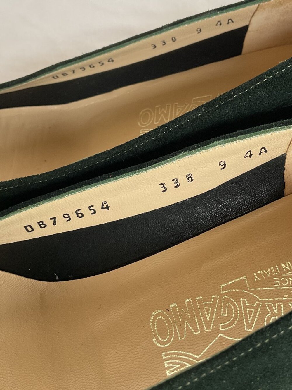 Salvatore Ferragamo Dark Green Suede Pump with Bow – US 9 AAAA Super Narrow - Picture 7 of 7